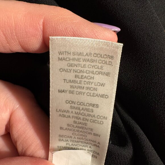 CHICO'S BLACK BLOUSE W/WHITE DOT & RED HEARTS   MEDIUM - Picture 9 of 10